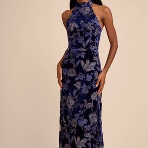Lulu's Navy Floral Maxi Dress